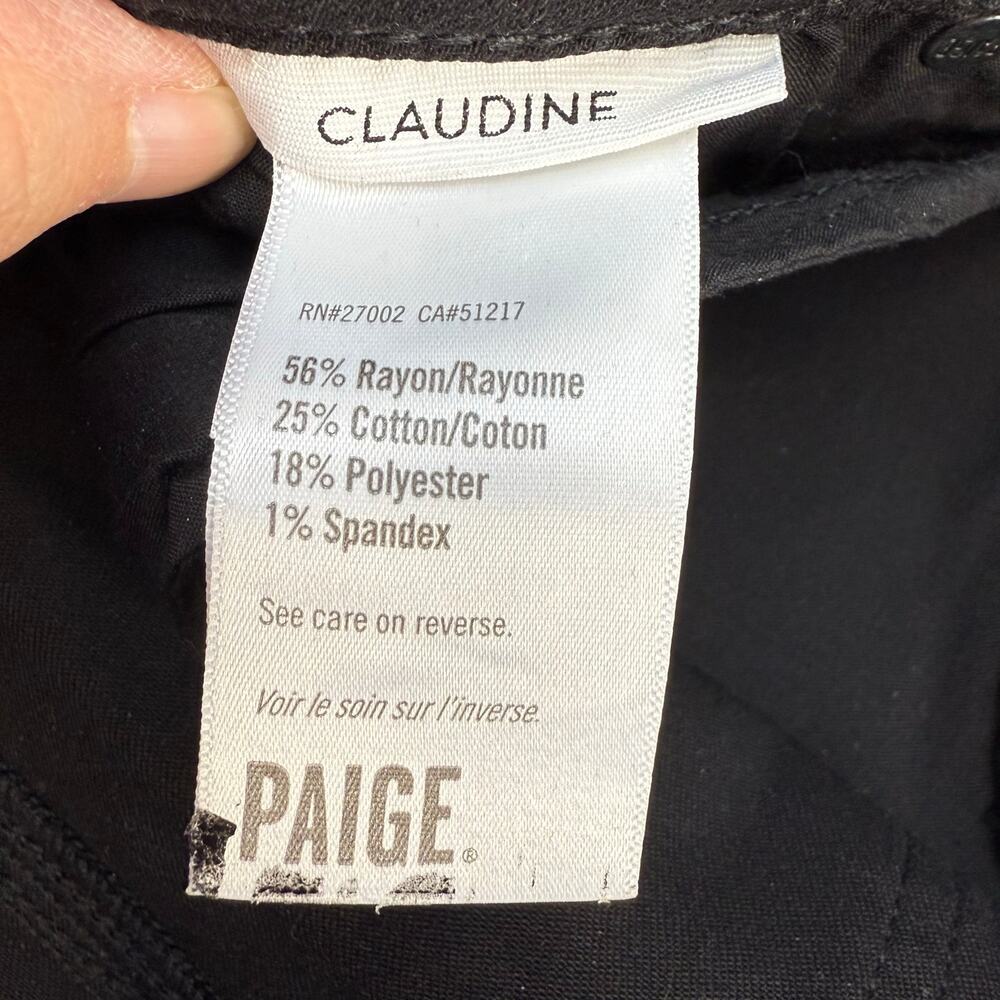 Paige Pants Women's 33 (16) Black Claudine Transend Lux Coating Antrhopologie - Picture 9 of 16